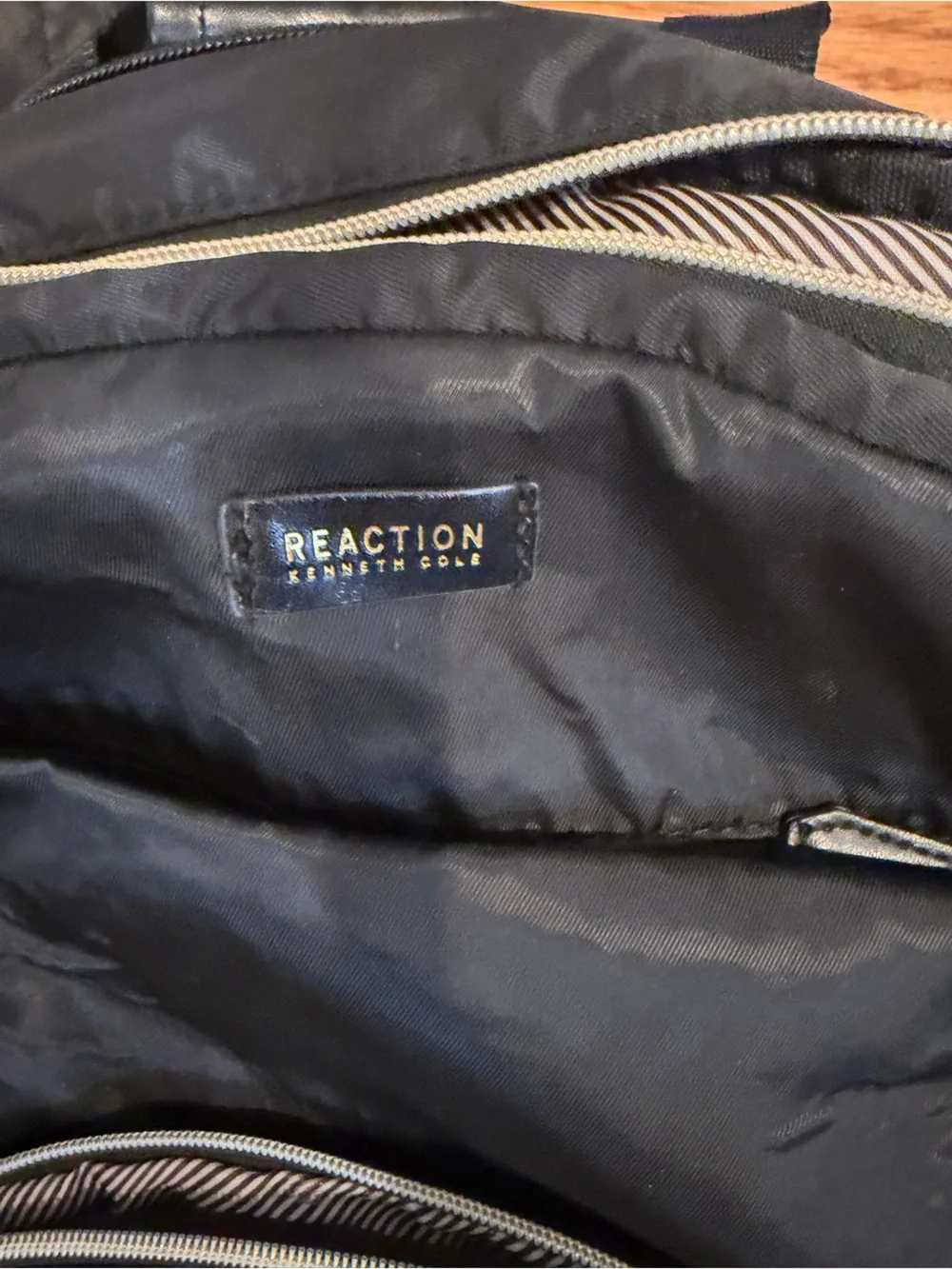 Kenneth Cole Reaction Black Backpack with Light Gray Trim